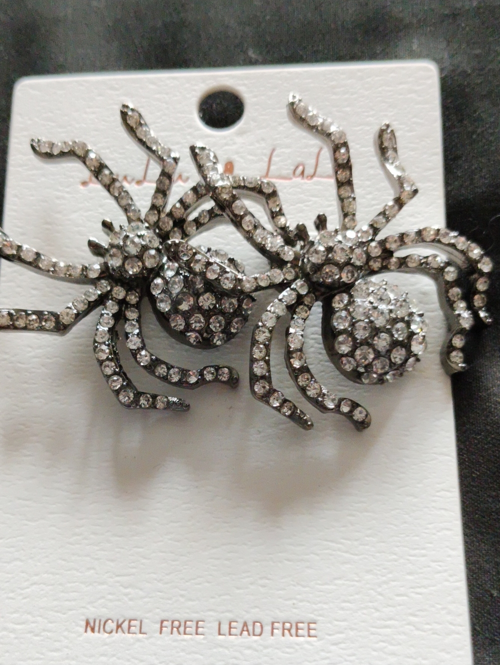 Baublebar Silver Crystal Spider Web Earrings Halloween